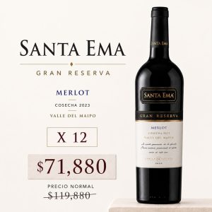 Santa Ema Gran Reserva Merlot x 12 Unidades